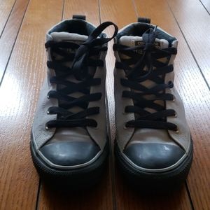 Black and Gray High Top Converse